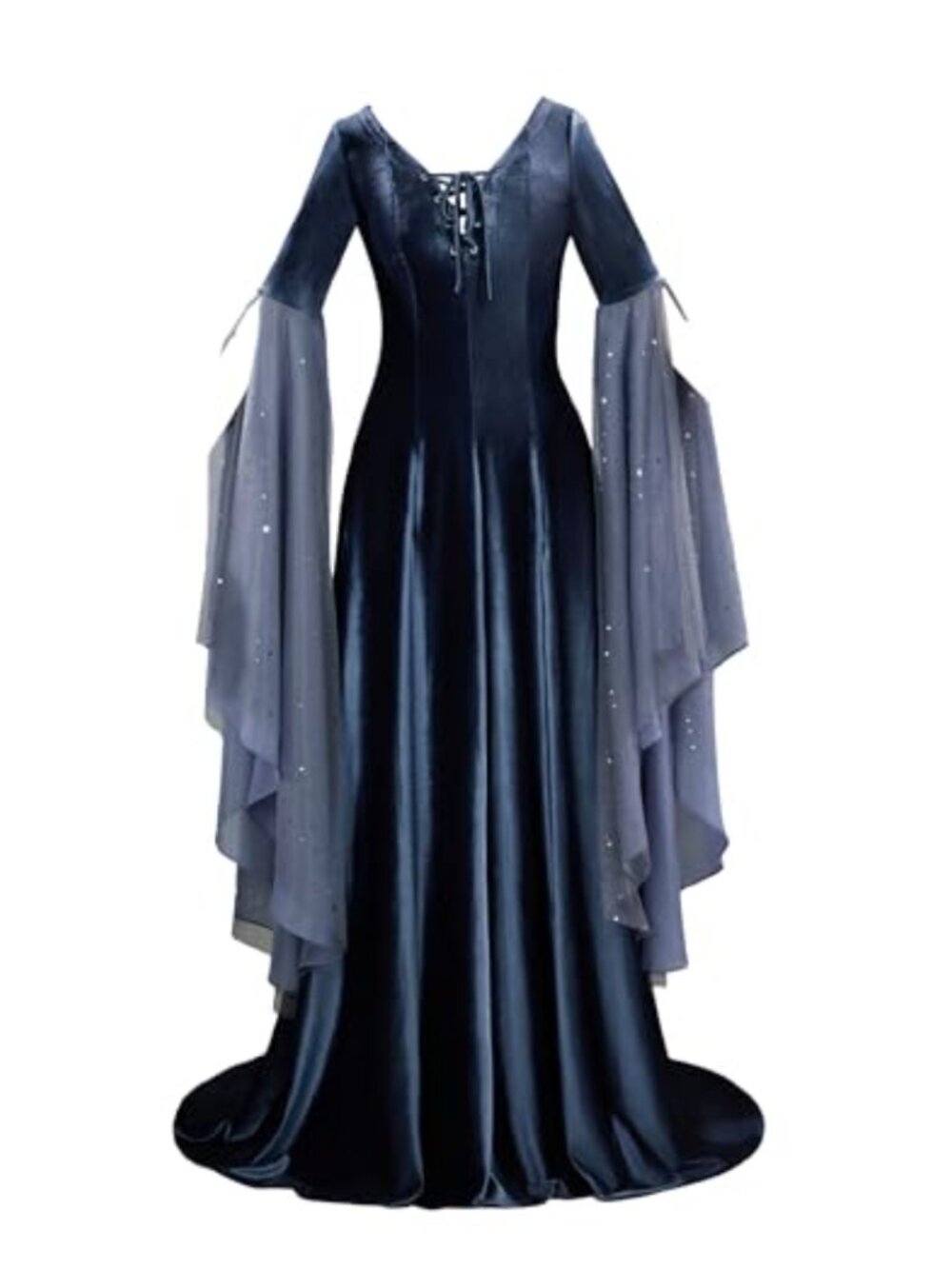Velvet Medieval Renaissance Gown Bell Sleeves Cosplay Costume